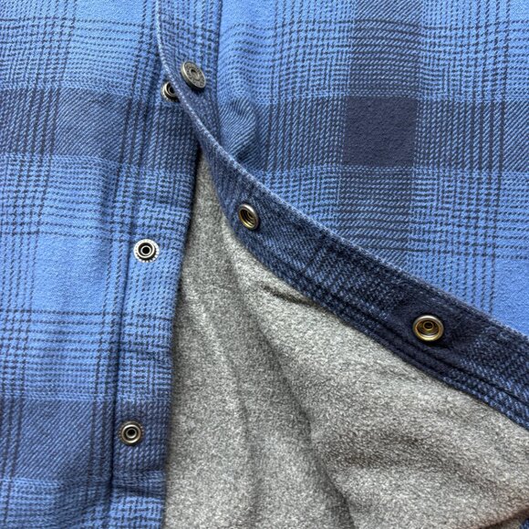 Duluth Trading Jacket XL Blue Flannel Flapjack Fleece Lined Relaxed Shirt Jac - Picture 4 of 12